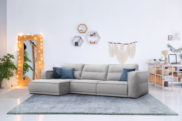 Canapea 3 locuri, gri, 320 x 162 x 83 cm - PANORAMA [2]