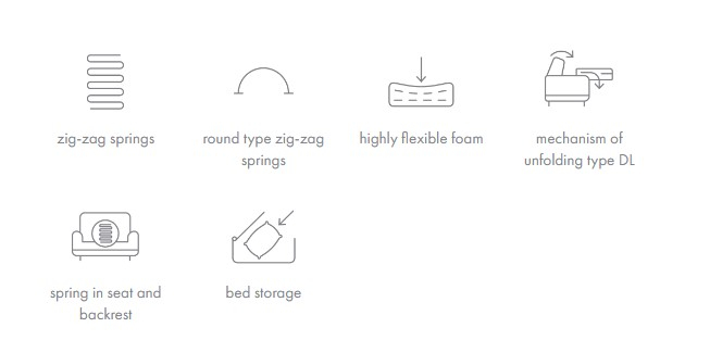 Canapea extensibilă, 3 locuri - LINEA [8]