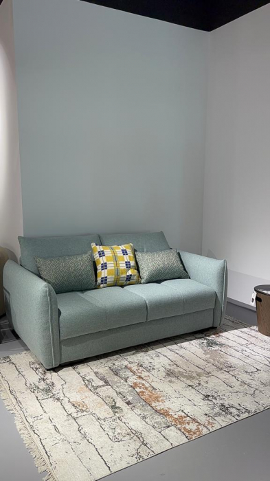 Canapea extensibilă 3 locuri, textil verde mentă - GENUA [2]