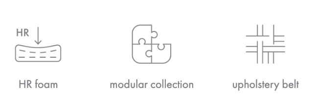Canapea modulară, cu șezlong, 4 locuri -  HUGG LL-1-A1 [6]