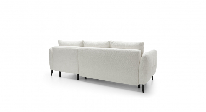 Canapea extensibilă, cu șezlong, 4 locuri, tapițată în material textil Bouclé -  APOLLO [4]
