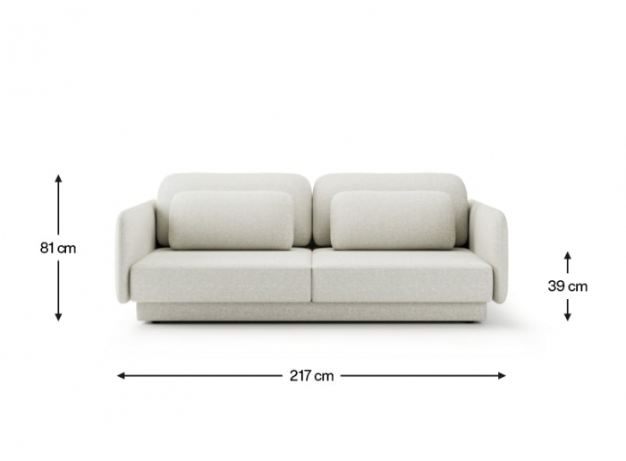 Canapea extensibilă, tapițată integral, bleu -  EBONY [4]