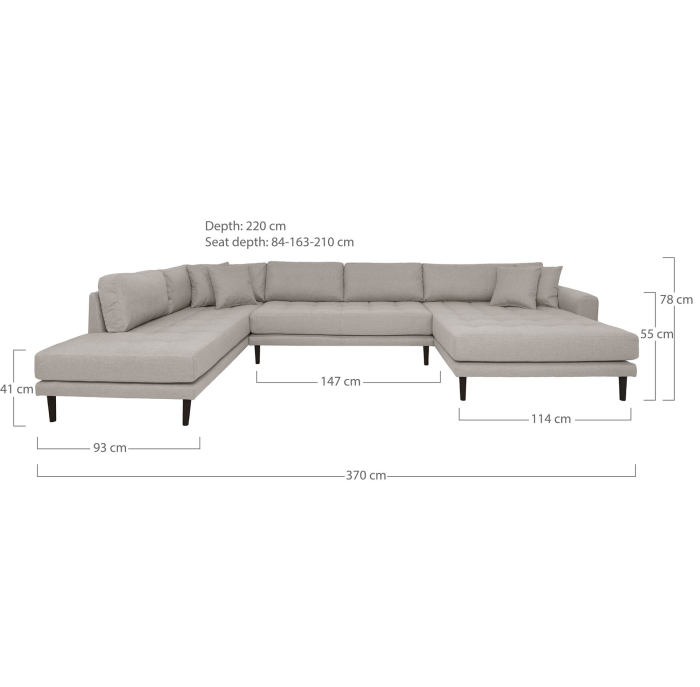 Canapea lounge gri -  LIDO [2]