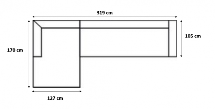 Canapea modulară, 319 x 105/170 x h 68 cm - MICHELIN [3]