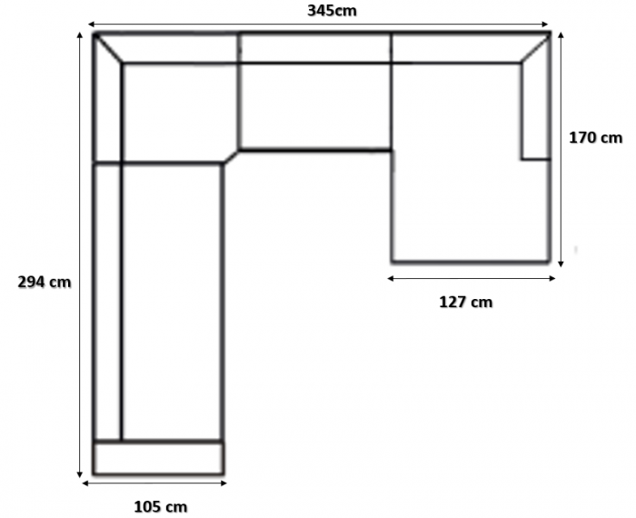 Canapea modulară, 345 x 294/170 x h 68 cm - MICHELIN [2]
