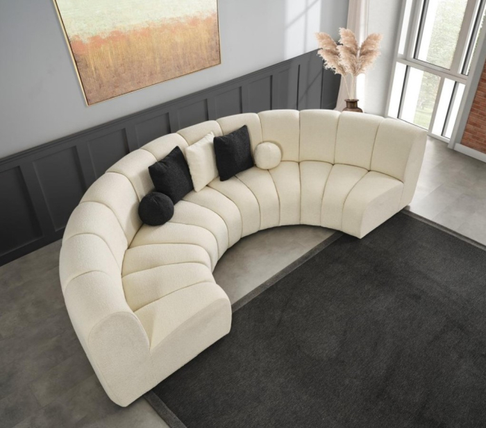 Canapea semirotundă, textil boucle, 330 x 120 cm - ELSA [2]