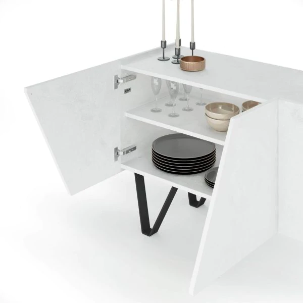 Comoda cu aspect de ciment alb - EMMA [3]