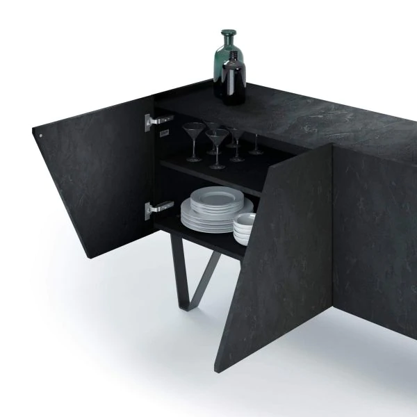 Comoda cu aspect de ciment negru - EMMA [3]