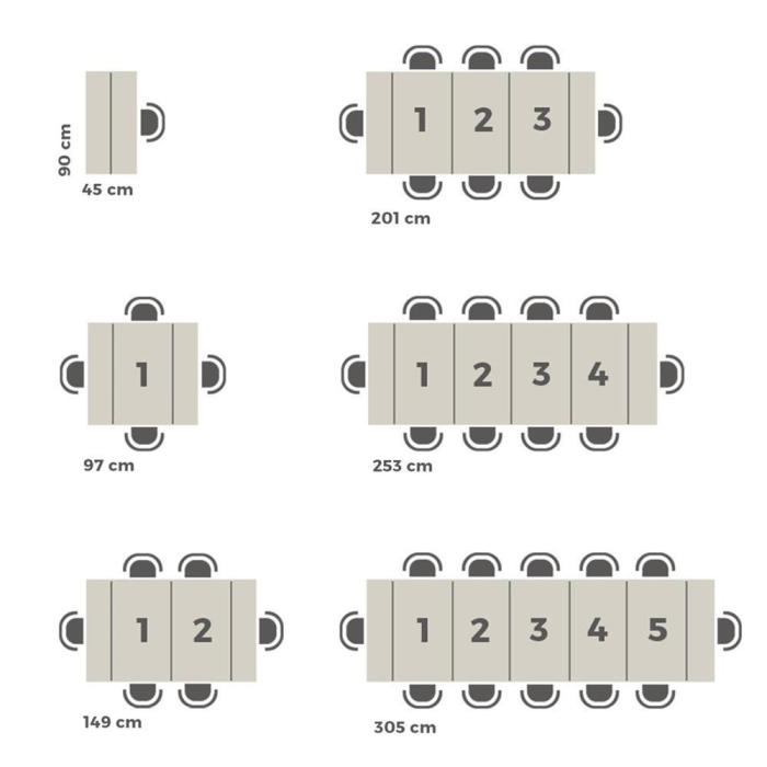 Consolă extensibilă din melamină, cu spațiu de depozitare, gri ciment - EASY [4]