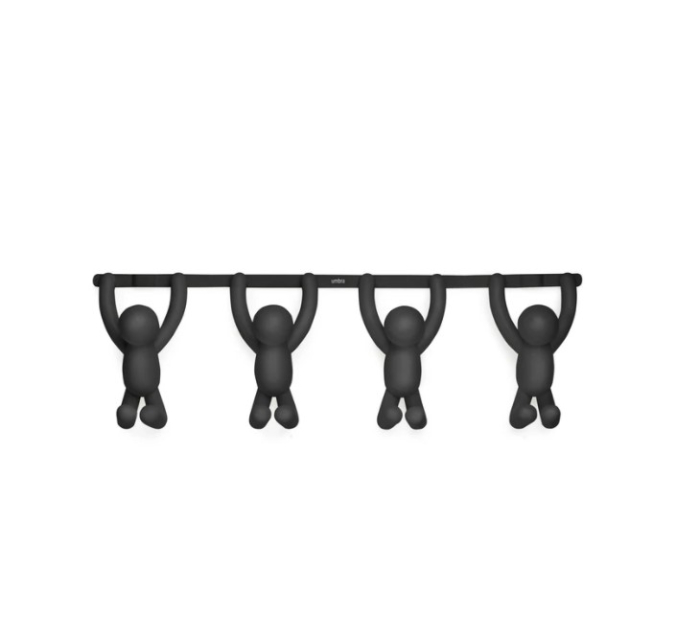 Cuier de ușă cu 4 figurine, negru - BUDDY [2]