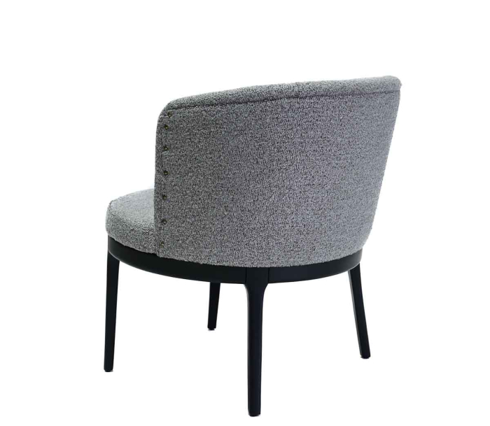 Fotoliu din lemn negru, tapițat în material textil boucle gri - DEFNE [3]