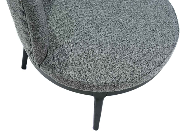 Fotoliu din lemn negru, tapițat în material textil boucle gri - DEFNE [4]