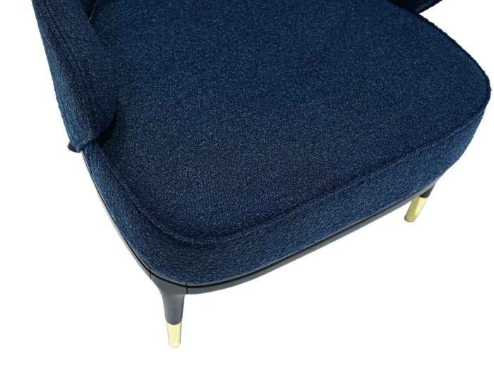 Fotoliu din lemn negru, textil boucle, albastru - WESSEX [4]