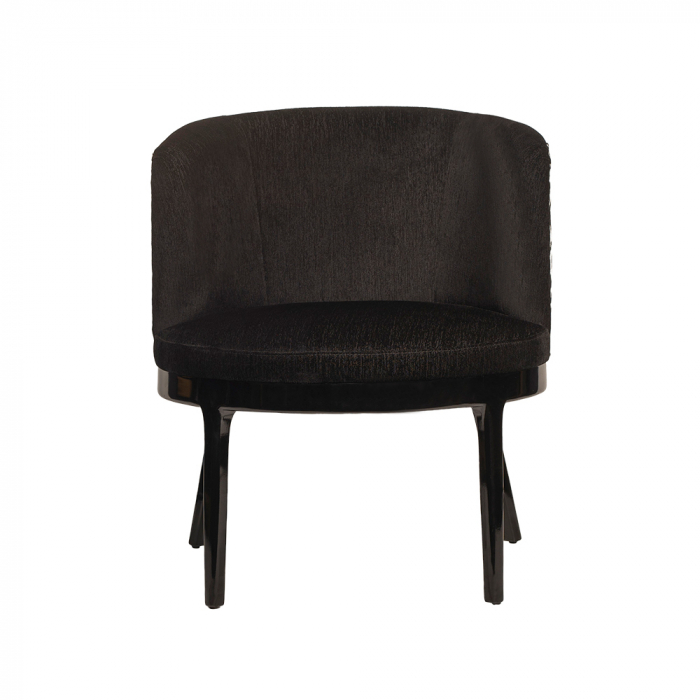 Fotoliu din lemn negru, textil negru și model grafic - DEFNE [2]