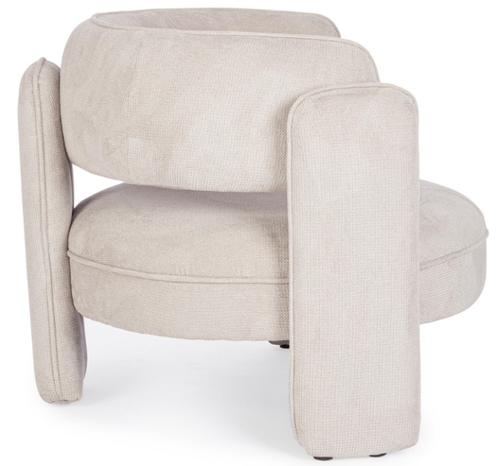 Fotoliu, tapițat în material textil culoare beige - AISHA BEIGE [6]