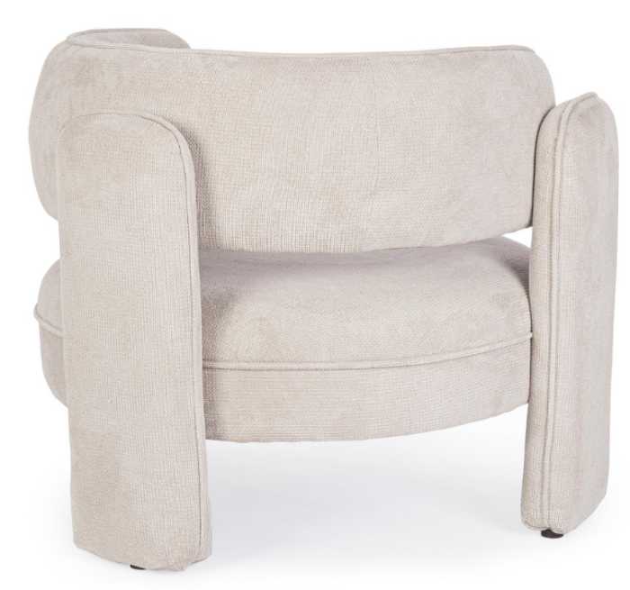 Fotoliu, tapițat în material textil culoare beige - AISHA BEIGE [2]