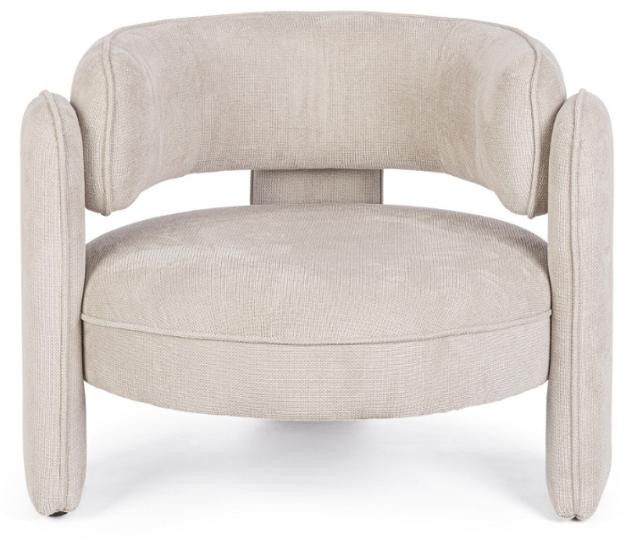 Fotoliu, tapițat în material textil culoare beige - AISHA BEIGE [4]