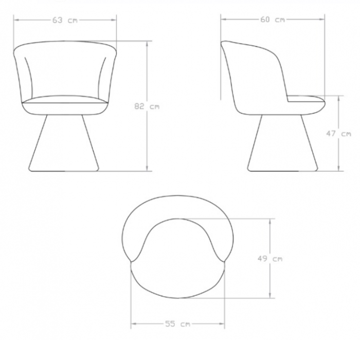 Scaun tapițat integral în material textil, melange - CASPER [4]