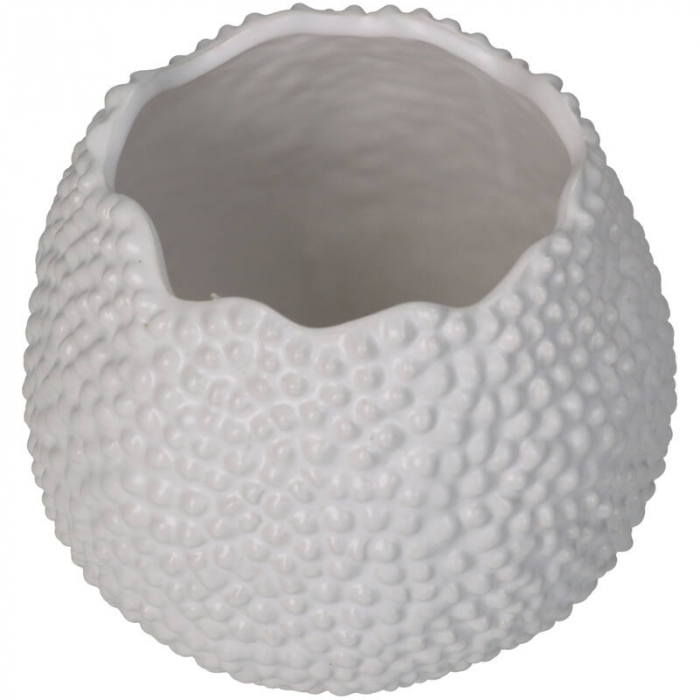 Ghiveci pentru flori, ceramică albă, 12x15x15cm -  BUBBLES [2]