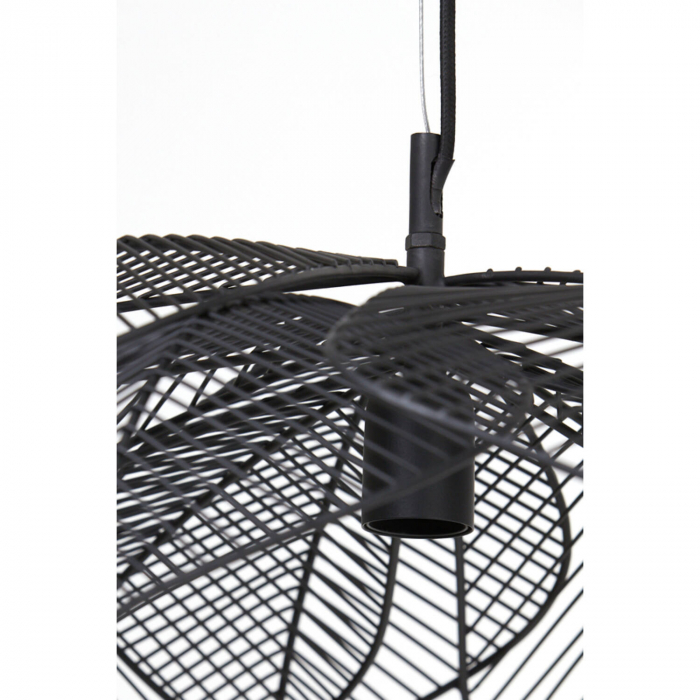Lustră metalică, negru mat, Ø72x29cm - PAVAS [4]