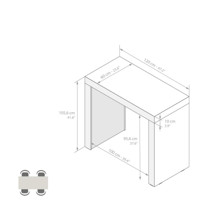 Masă de bar, 120 cm, înălțime 105.6 cm, structură din melamină, culoare frasin alb - EVOLUTION [3]