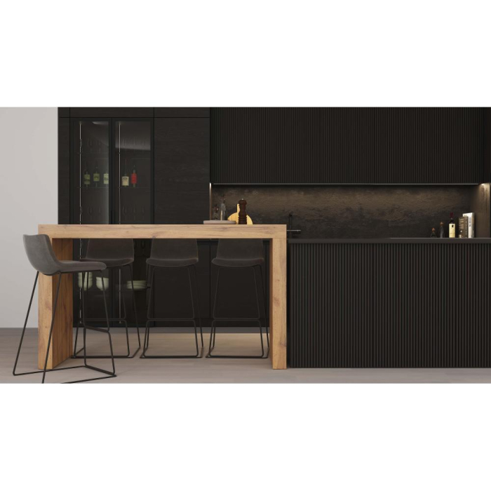 Masă de bar, 180 cm, înălțime 105.6 cm, structură din melamină, culoare stejar rustic - EVOLUTION [4]