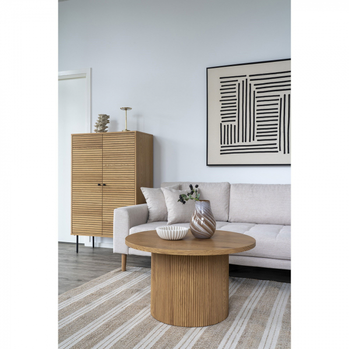 Masă de cafea, MDF laminat, stejar -  BAOVISTA 80 [2]