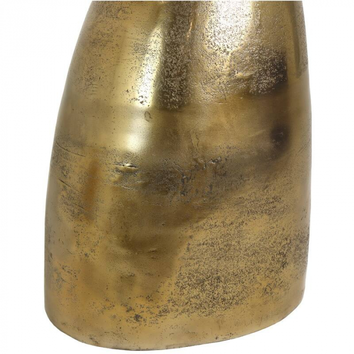 Masă de cafea, metal auriu, blat marmură albă, 58x58x55cm - MARBLE GOLD [4]