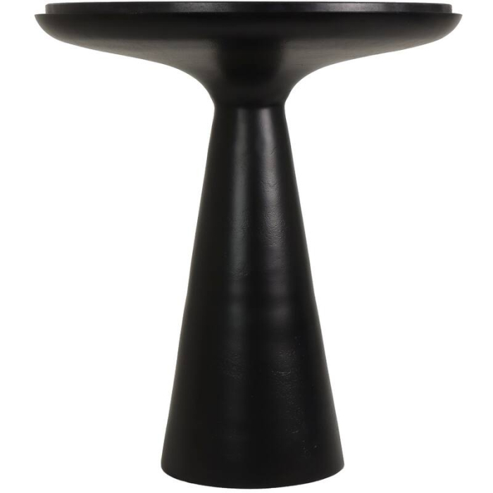 Masă de cafea, metal negru, blat marmura neagră, 46x46x50cm - MARBLE BLACK [2]