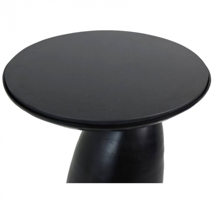 Masă de cafea, metal negru, blat marmura neagră, 58x58x55cm - MARBLE BLACK [3]