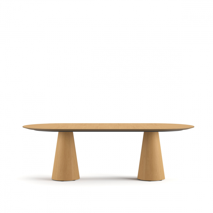 Masă de dining ovală, metal și furnir natural de lemn - TEAR DOUBLE 300 [3]