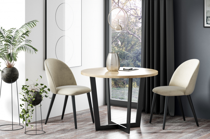 Masă dining, extensibilă,  structură metalică, blat laminat - IVAN 100 [3]