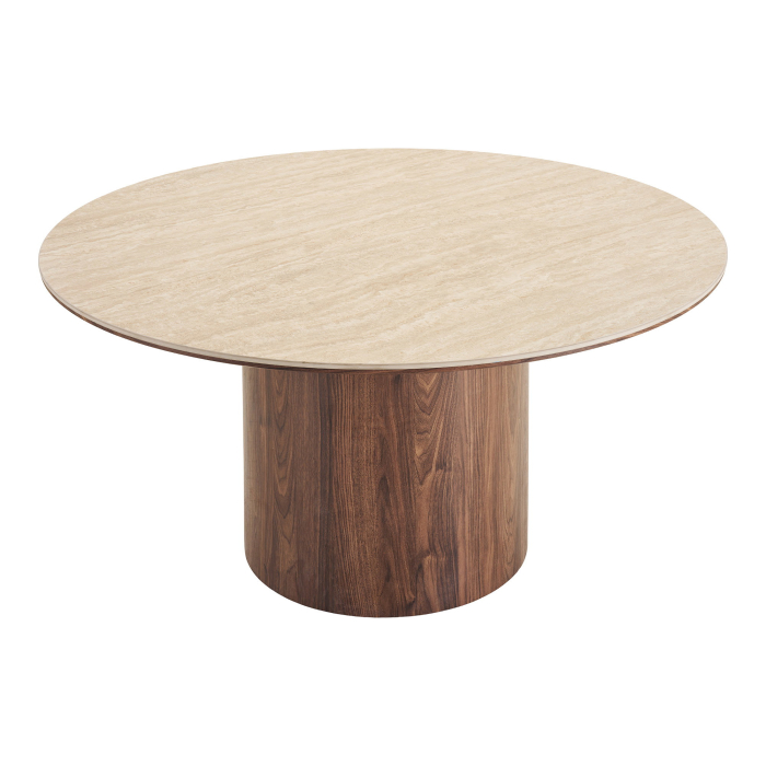 Masa dining rotunda Delphi, travertin, 120 cm [2]