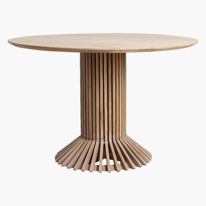 Masa dining rotunda Eiffel din lemn de tec reciclat FSC, 140 cm [2]