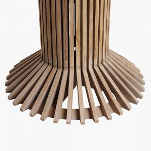 Masa dining rotunda Eiffel din lemn de tec reciclat FSC, 140 cm [3]