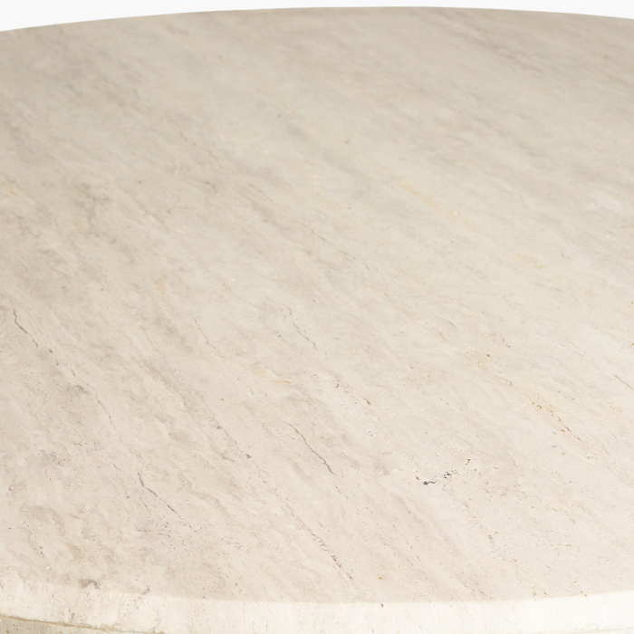 Masa dining rotunda Travertin cu baza canelata, Ø120 cm [3]