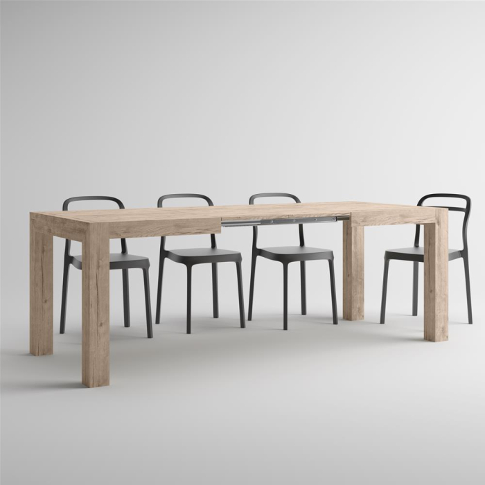 Masă extensibilă din melamină cu aspect de lemn de stejar - IACOPO [2]