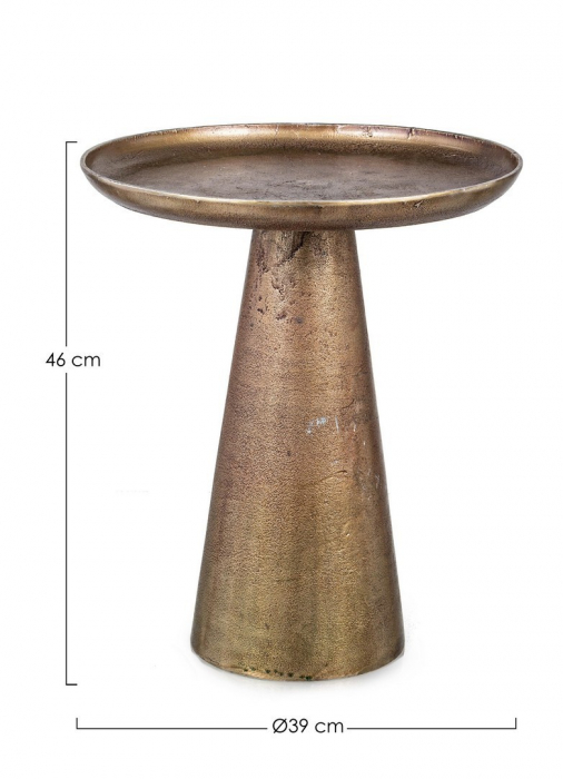 Măsuță de cafea, aluminiu, auriu, Q39x48cm - KULVIR [2]