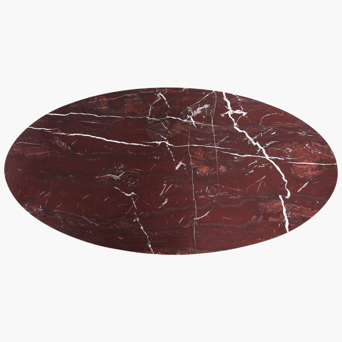 Masuta de cafea Cherry Bordeaux din marmura si lemn masiv de mango, 120 cm [3]