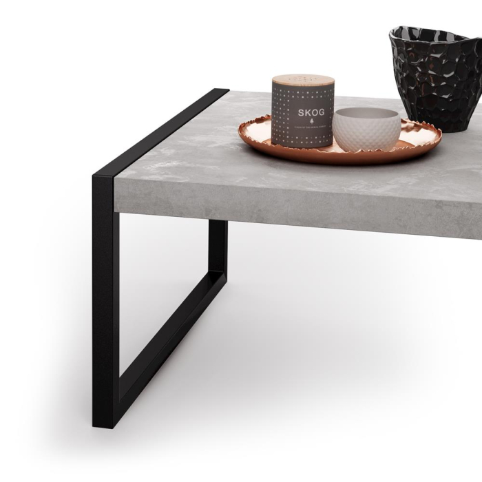 Măsuță de cafea cu structură metalică neagră și blat din melamină, gri - LUXURY COFFEE [2]