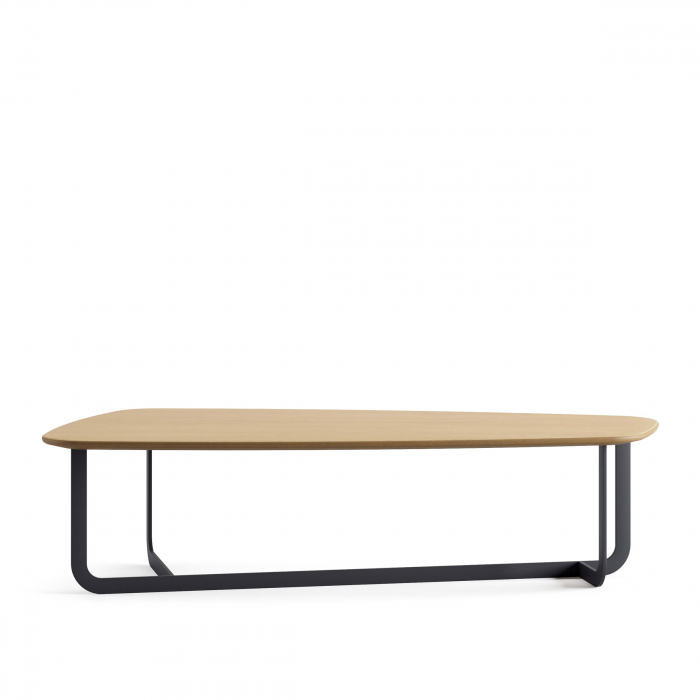 Măsuță de cafea cu structură metalică și blat din furnir de nuc - AQUA L [2]
