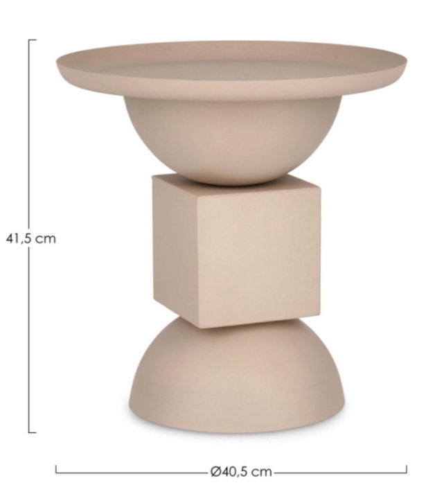 Măsuță de cafea, metal, bej, ø40.5 x41.5h cm - ALKA BEIGE [4]
