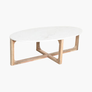 Masuta de cafea OPAL, marmura alba, 120 cm [2]