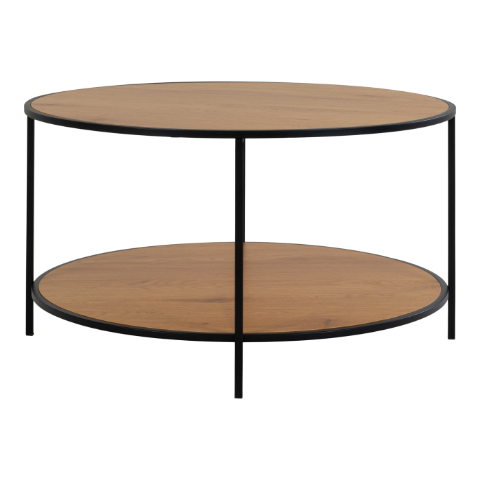 Măsută de cafea, rotundă, cu aspect de stejar  -  VITA [3]