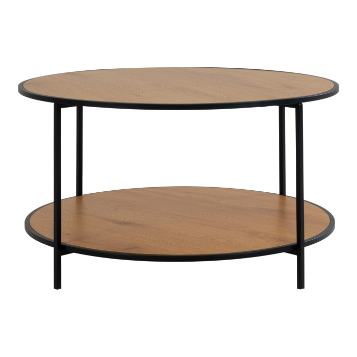 Măsută de cafea, rotundă, cu aspect de stejar  -  VITA [2]