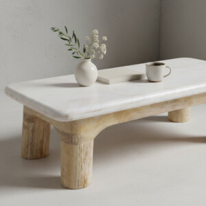 Masuta de cafea Sandy Dunes din piatra si lemn, 70 cm [2]
