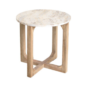 Masuta laterala din marmura crem, 50 cm [3]