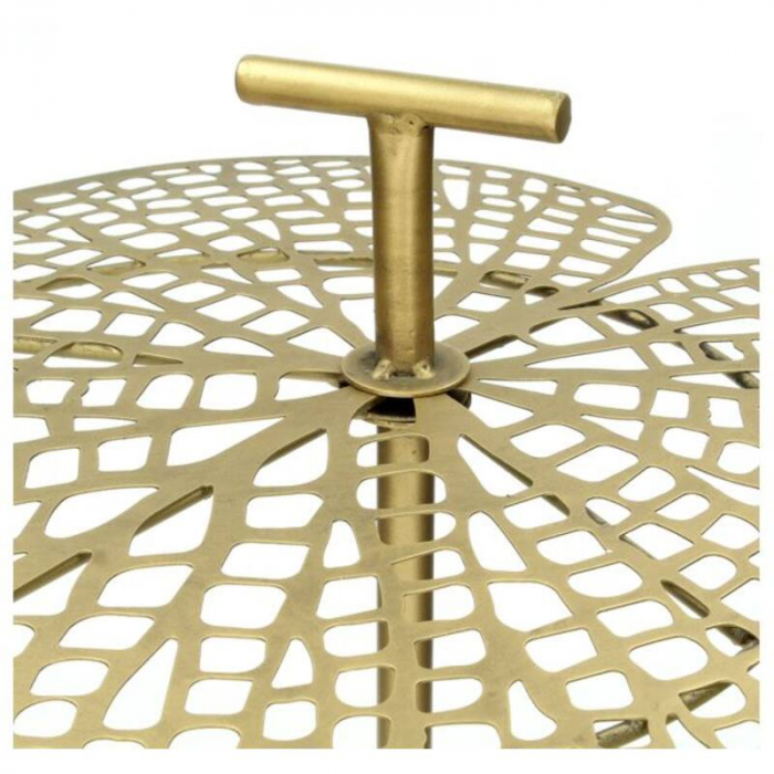 Măsuță laterală, metal aurit, 53x41x41 -  LEAF [4]