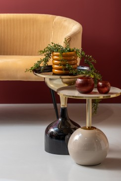 Măsuță laterală,neagră cu detalii aurii, 41x53cm -  IVY [3]