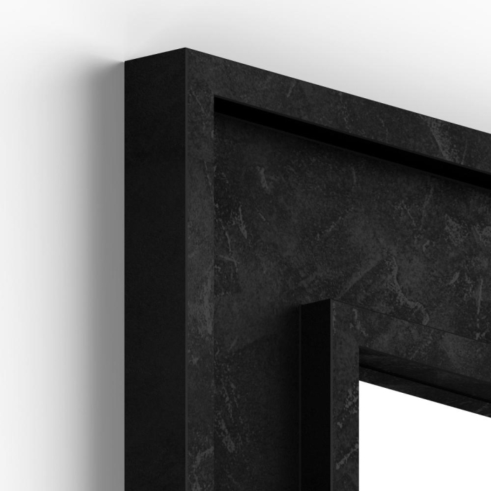 Oglindă de perete, 112 x 67 cm, culoare negru beton - ANGELICA [2]
